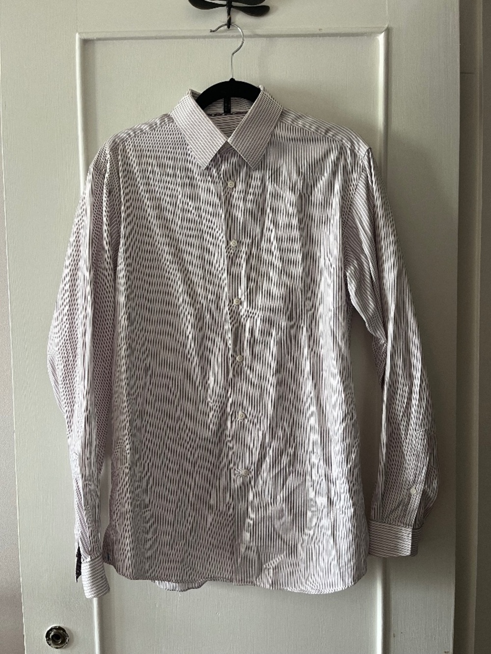 Pink and Blue Striped Collared Shirt, SOHO by Ben Simmons,  Size 15.5 (34-35)